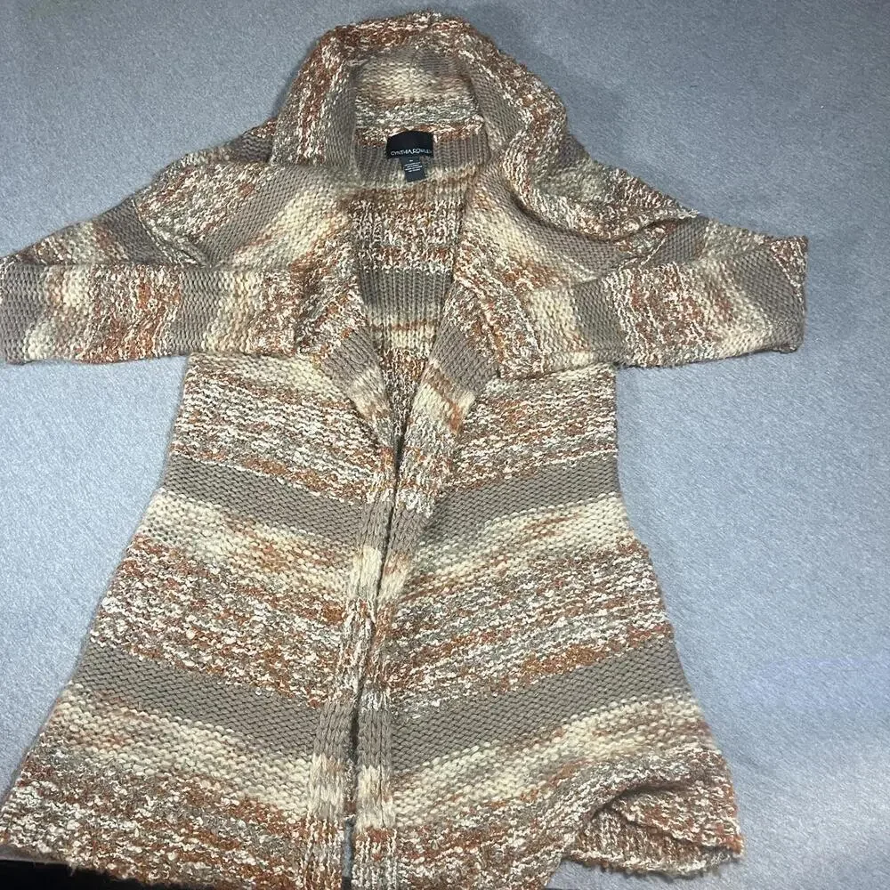 Cynthia Rowley Woman’s Medium Open Front Marled Knit Cardigan Sweater RN: 75343